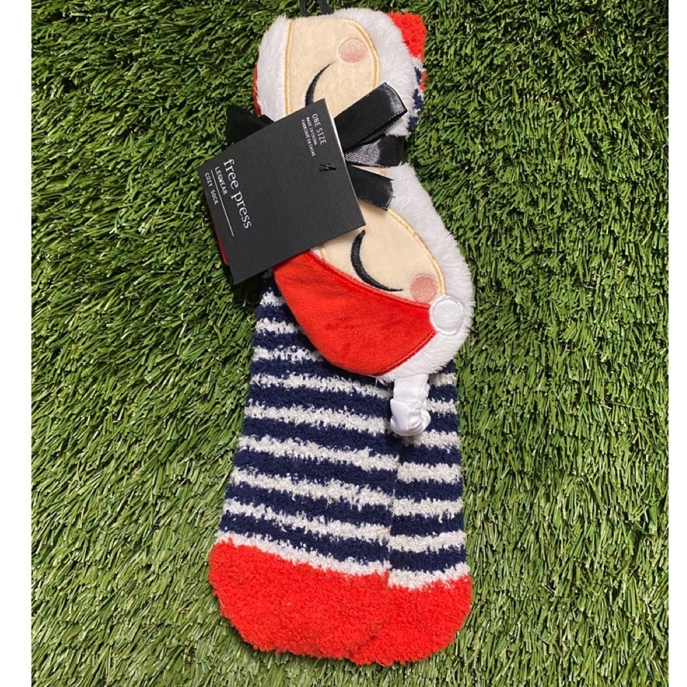 Free Press Santa Sleep Eye Mask & Cozy socks